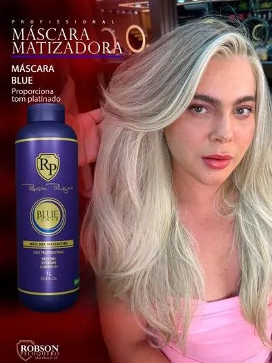 Robson Peluquero Matizador Blue 1L | Neutralizes Orange Tones with a Cool Blonde Effect