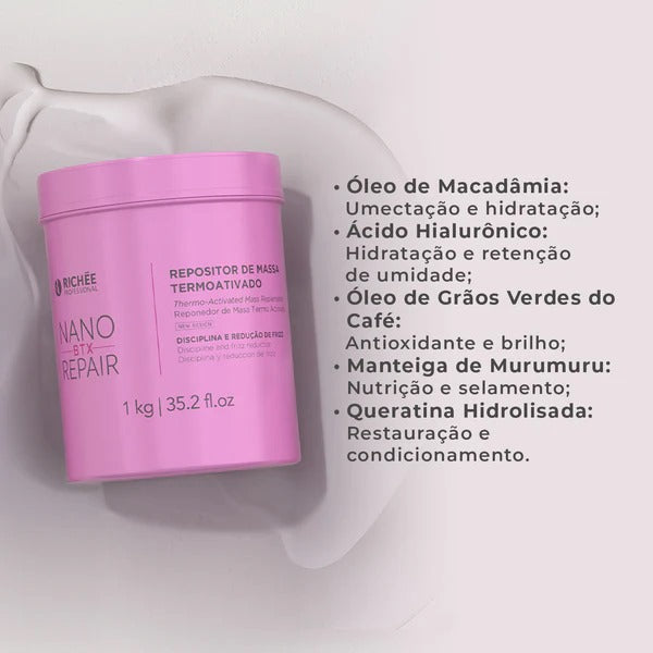 Richée NanoBtx Repair 1kg – Thermoactivated Mass Replenisher with Smoothing Effect and Intense Shine