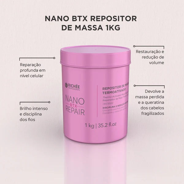 Richée NanoBtx Repair 1kg – Thermoactivated Mass Replenisher with Smoothing Effect and Intense Shine