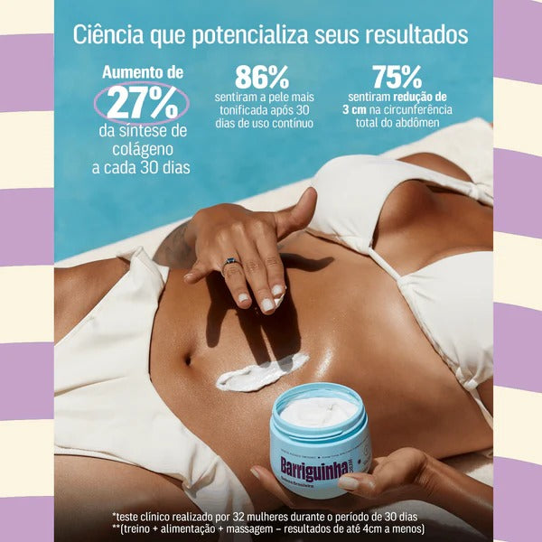 Beleza Brasileira Barriguinha Cream 200g | Creme Firmador para Abdômen com Efeito Refrescante, Colágeno e Hidratação Profunda