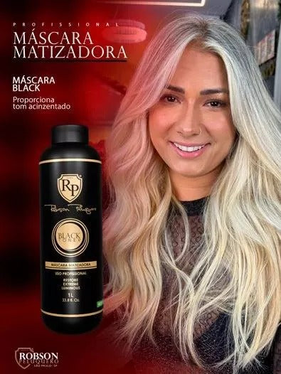 Robson Peluquero Matizador Black 1L | Intense Gray Effect and Professional Neutralization