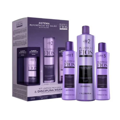 Plástica dos Fios Brazilian Hair Treatment Trio Kit – Anti-Residue Shampoo, Maximum Straight Effect & Restorative Mask