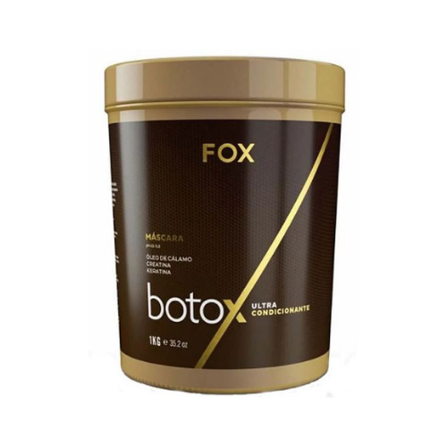 Fox Professional Ultra Conditioning Volume Reducer Mask 1KG – Brazilian Hair Treatment for Deep Repair, Anti-Frizz & Shine