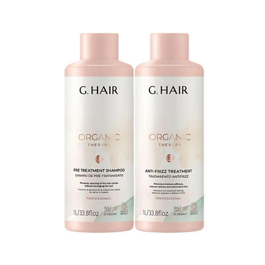 G.Hair Organic Therapy 2x1L – Anti-Volume and Anti-Frizz Treatment with Natural Smooth Effect
