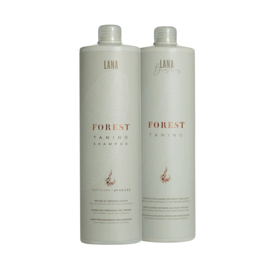 Lana Brasiles Forest Tanino Organic Smoothing Treatment Kit 1L – Step 1 and 2 | Professional Vegan