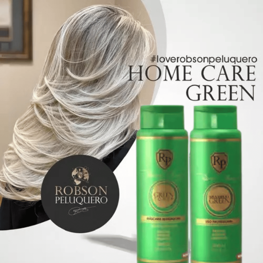 Robson Peluquero Kit Matizador Green Home Care 300ml - matizador para preservar o tom perolado dos fios