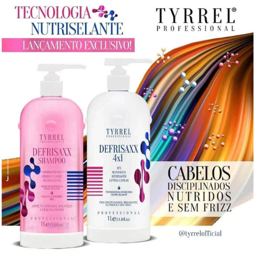 TYRREL DEFRISAXX 2 Steps 1L – Organic Smoothing Treatment with Nutrition and Reconstruction