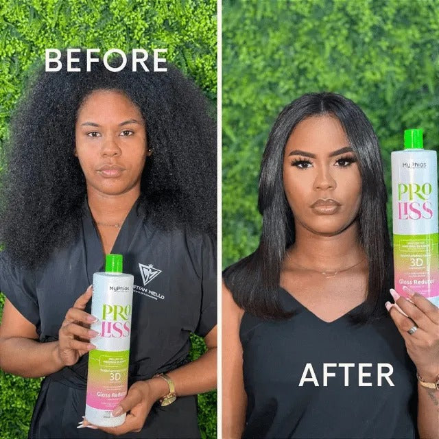 MyPhios Brazilian Keratin Hair Straightening Kit ProLiss 2x1L – Professional Organic Smoothing Treatment Anti Frizz Shine & Volume Control