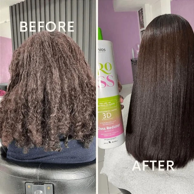 MyPhios Brazilian Keratin Hair Straightening Kit ProLiss 2x1L – Professional Organic Smoothing Treatment Anti Frizz Shine & Volume Control