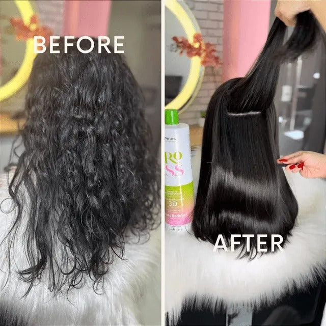 MyPhios Brazilian Keratin Hair Straightening Kit ProLiss 2x1L – Professional Organic Smoothing Treatment Anti Frizz Shine & Volume Control