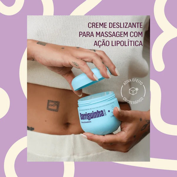 Beleza Brasileira Barriguinha Cream 200g | Creme Firmador para Abdômen com Efeito Refrescante, Colágeno e Hidratação Profunda