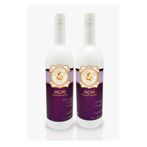 Eternity Liss Açaí Brazilian Keratin Progressive Hair Treatment Kit 2x1L – Volume Reduction, Shine & Anti-Aging Care