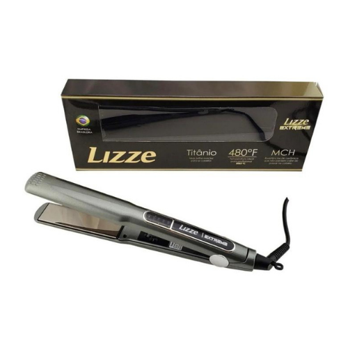 Prancha Profissional Lizze Extreme 250°C 480°F – Chapinha de Titânio para Alisamento Rápido e Preciso