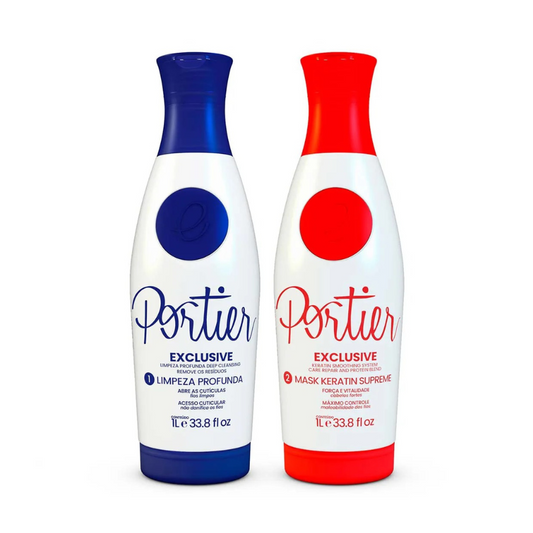 Portier Kit Exclusive 2x1L – Hair Straightener with Three-Dimensional Effect and Deep Hydration