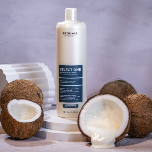 Prohall Select One Brazilian Keratin Treatment 1L – One Step Hair Smoothing, Anti-Frizz Mask, Volume Control & Intense Shine